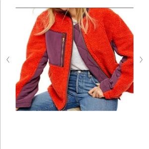 Free People Rivington color block Sherpa Jacket